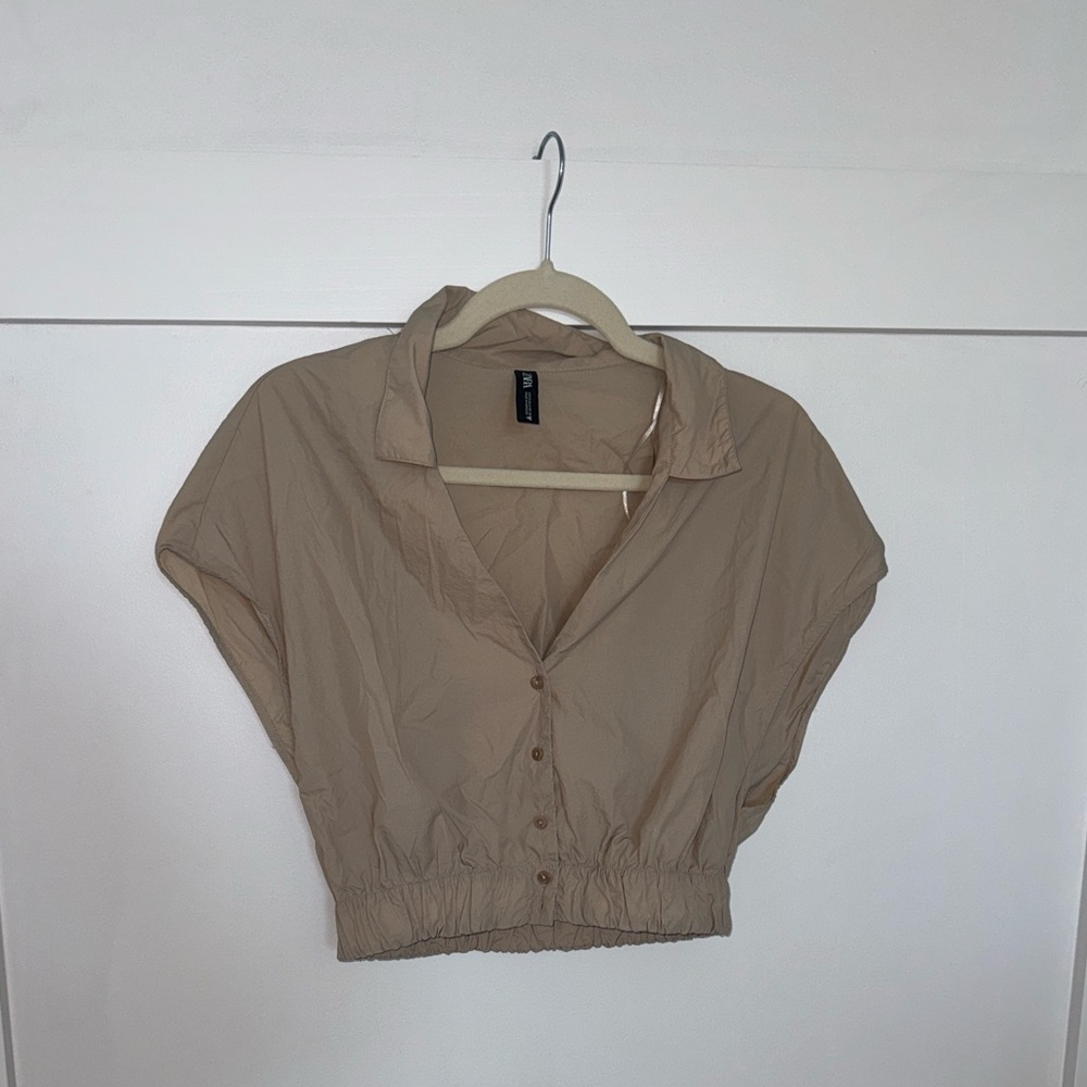 Zara windbreaker short sleeve blouse